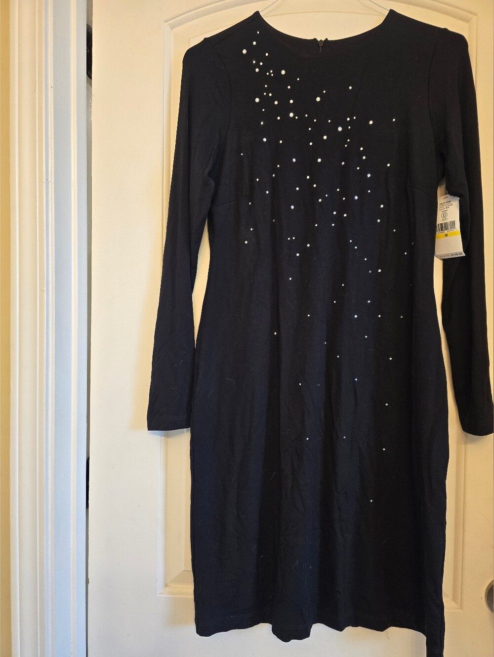 Karen Kane Black Long Sleeve Top with Scattered Silver Studs